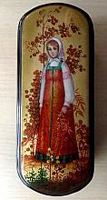 Alyonushka - box, Fedoskino lacquer painting technique