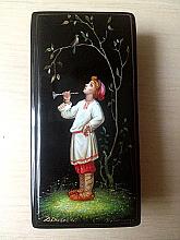 Lel With A Pipe - box, Fedoskino lacquer painting technique