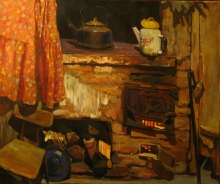 Little Stove - oil, canvas