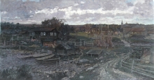 Evening In The Russian North - oil, canvas