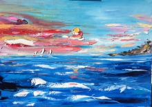 Sail Boats - oil, canvas